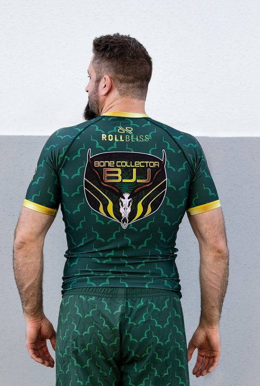 PREORDER: Men's "Bone Collector" Rash Guard 🛑 Presale Closed. Thank you for your support! Gear is in production and ships in July. 👀 Restock coming later this year – follow us on Instagram @BoneCollector_BJJ to be the first to know.